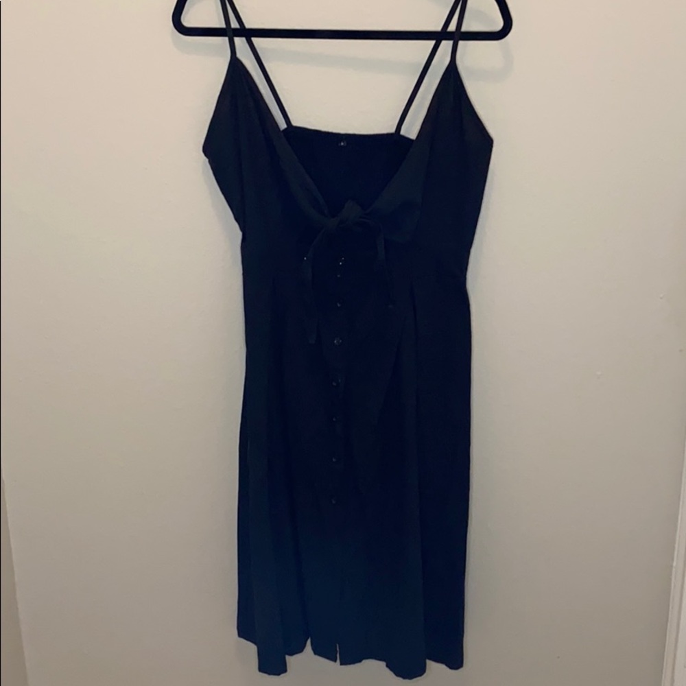 Black button down tank top dress